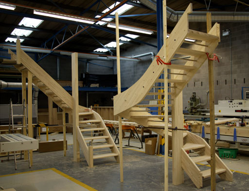 open riser staircases for fusion handrail